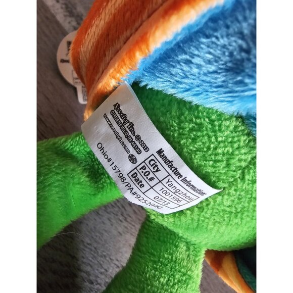 Snug Buddies Frog Green w Orange Security Blanket Plush Lovey New W Tags - Picture 6 of 6